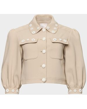 Cinq À Sept Gilliana Crochet Mirror Jacket - Natural