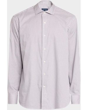 Peter Millar Apos;S Crown Crafted Micro-Plaid Cotton Sport Shirt - Purple