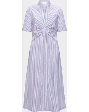 Callas Milano Noor Striped Short-Sleeve Shirtdress - Purple