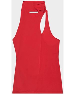 Helmut Lang Twisted Halter Tank Top - Red