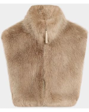 MILLY Elinor Faux-Fur Vest - Natural