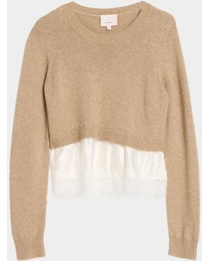 Cinq À Sept Zyla Cashmere Blend Layered Sweater - Natural