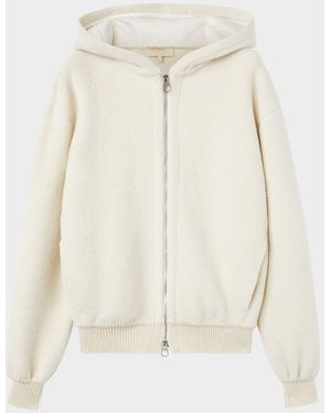 Loro Piana Cocooning Ottoman Cashmere Hooded Zip Jacket - Natural