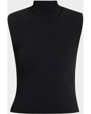 Toccin Diala Sleeveless Mock-Neck Knit Top - Black