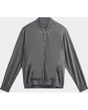 Kiton Apos;S Cotton Jersey Bomber Jacket - Blue