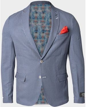 Maceoo Apos;S Descartes Micro-Geometric Unconstructed Blazer - Blue