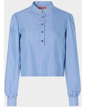Altuzarra Margot Stripe Poplin Top - Blue