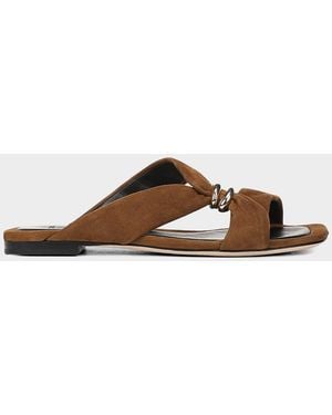Vince Vilma Strappy Suede Slide Sandals - Brown