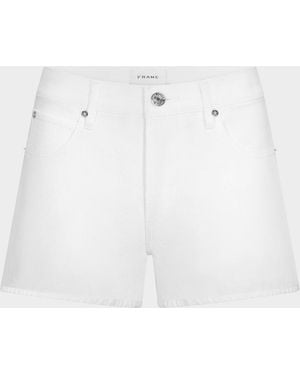 FRAME The Long Hang Denim Shorts - White