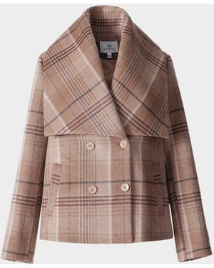 SOIA & KYO Tala-P Plaid Wool-Blend Coat - Brown