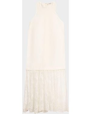 Sea Marja Embroidered Tank Dress - Natural