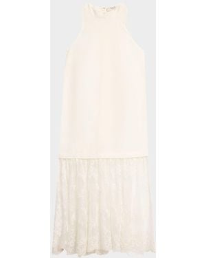 Sea Marja Embroidered Tank Dress - Natural