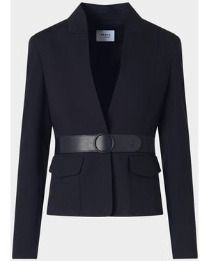 Akris Punto Belted Signature Viscose Jersey Jacket - Blue