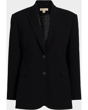 MICHAEL Michael Kors Wide Shoulder Fit Blazer - Black