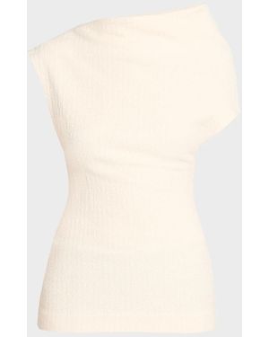 TOTEME One-Shoulder Cotton Top - Natural