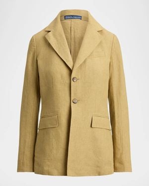 Polo Ralph Lauren Single-Breasted Delave Linen Blazer - Natural