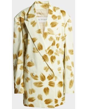 Dries Van Noten Blessy Oversized Double-Breasted Jacket - Metallic