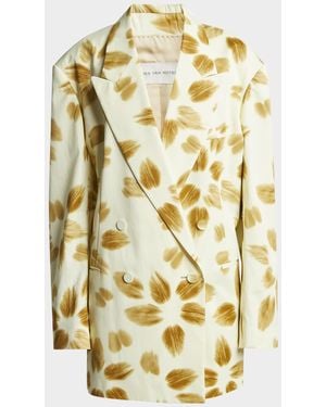 Dries Van Noten Blessy Oversized Double-Breasted Jacket - Metallic