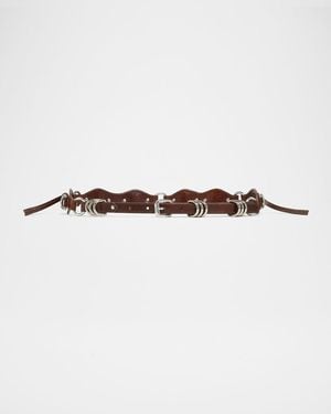 Isabel Marant Bolton Scalloped Leather Belt - White