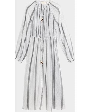 Ulla Johnson Aurora Striped Midi Dress Coverup - White