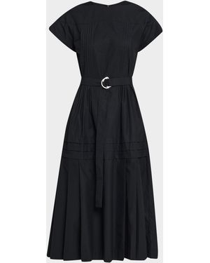3.1 Phillip Lim Pleated Poplin Midi Dress - Black