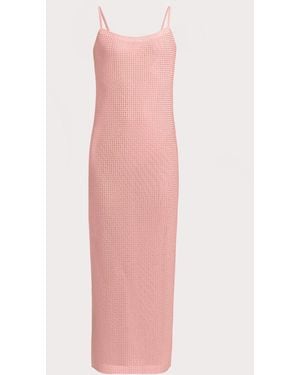 Area Crystal Hotfix Mesh Backless Maxi Dress - Green