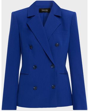 Toccin Jazmin Double-Breasted Blazer - Blue