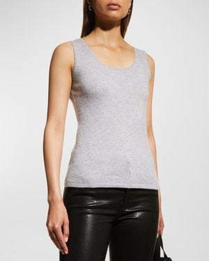 Neiman Marcus Cashmere Basic Tank Top - Gray