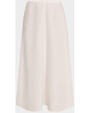 Eileen Fisher A-Line Organic Linen Midi Skirt - White