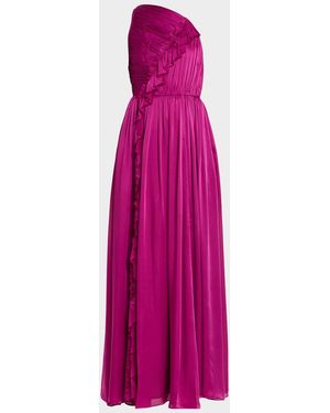 Ulla Johnson Aisha Asymmetric Silk Chiffon Gown - Pink