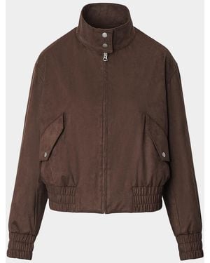 Rag & Bone Eliza Faux-Suede Bomber Jacket - Brown