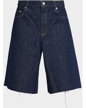 Helmut Lang Apos;S Frayed-Hem Jean Shorts - Blue