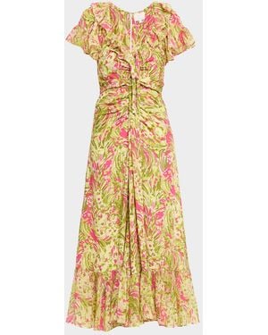 Cinq À Sept Ivey Daisy Swirl Midi Dress - Metallic