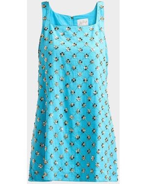 Lilly Pulitzer Tamala Beaded Sequin Shift Dress - Blue