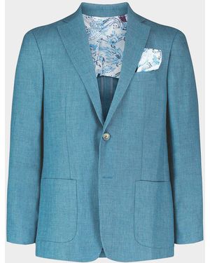 Robert Graham Apos;S Fawler Woven Linen-Virgin Wool Sportcoat - Blue