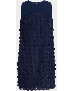 Trina Turk Bev 2 Cutout Woven Paillette Mini Dress - Blue