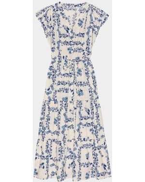 Rails Roza Floral Cotton Midi Dress - Blue