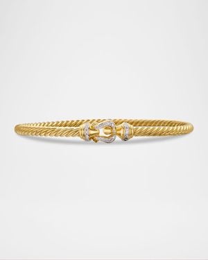David Yurman Buckle Bracelet With Diamonds - White