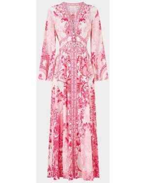CAMILLA Kimono-Sleeve Maxi Dress - Pink
