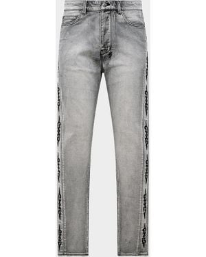 Ksubi Chitch Graphic Cotton Tapered-Leg Jeans - Gray
