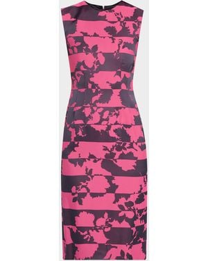 Dries Van Noten Delavina Paneled Floral Jacquard Sleeveless Dress - Pink
