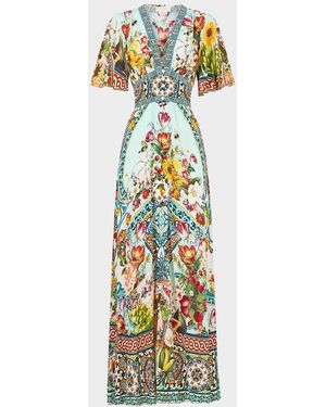 CAMILLA Magic Of The Mercado Silk Maxi Dress - Metallic