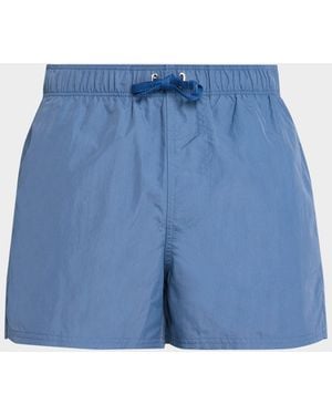 Givenchy Apos;S Short-Length Solid Nylon Swim Trunks - Blue