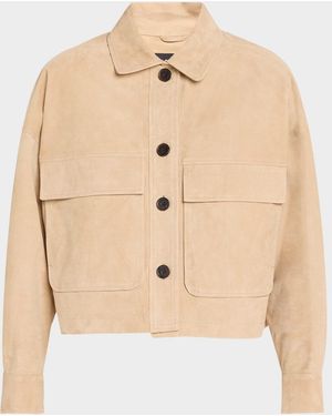 Arma Miri Boxy Lambskin Suede Jacket - Natural