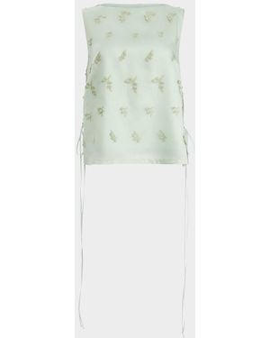 Altuzarra Siggi Embroidered Side-Tie Top - Green