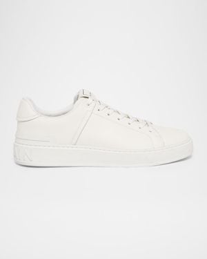 Balmain Apos;S B-Court Calfskin Low-Top Sneakers - Natural