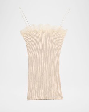 FFORME Jimena Metallic Pleated Cami - Natural