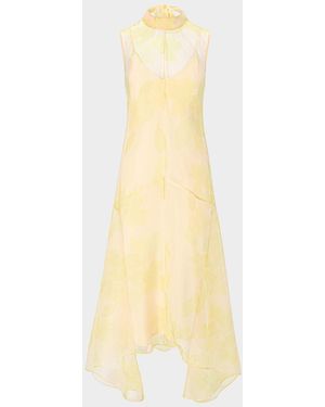 STAUD Auden Organza High-Low Dress - Yellow