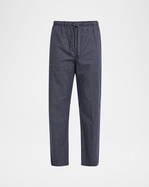 Derek Rose Apos;S Braemar Brushed Cotton Pajama Pants - Blue