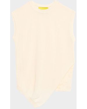 Marques & apos;Almeida Asymmetric Knit Lace Top - Natural